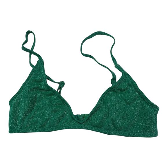 Triangl Womens Green Sparkle Maia Bikini Top Size Small - Picture 1 of 5